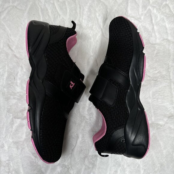 Propet Stability Shoes Women 10.5 D Black Pink X Strap Active Orthopedic Walk - Picture 4 of 10